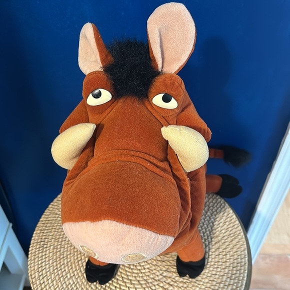 Vintage Disney Store The Lion King 18” Pumbaa Plush Stuffed Animal Toy - Picture 2 of 8